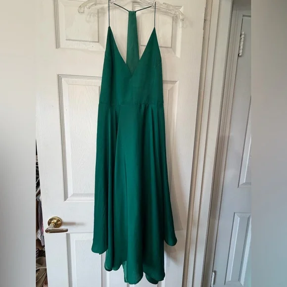 Formal Midi Dress emerald green size 8 sleeveless - Picture 3 of 15